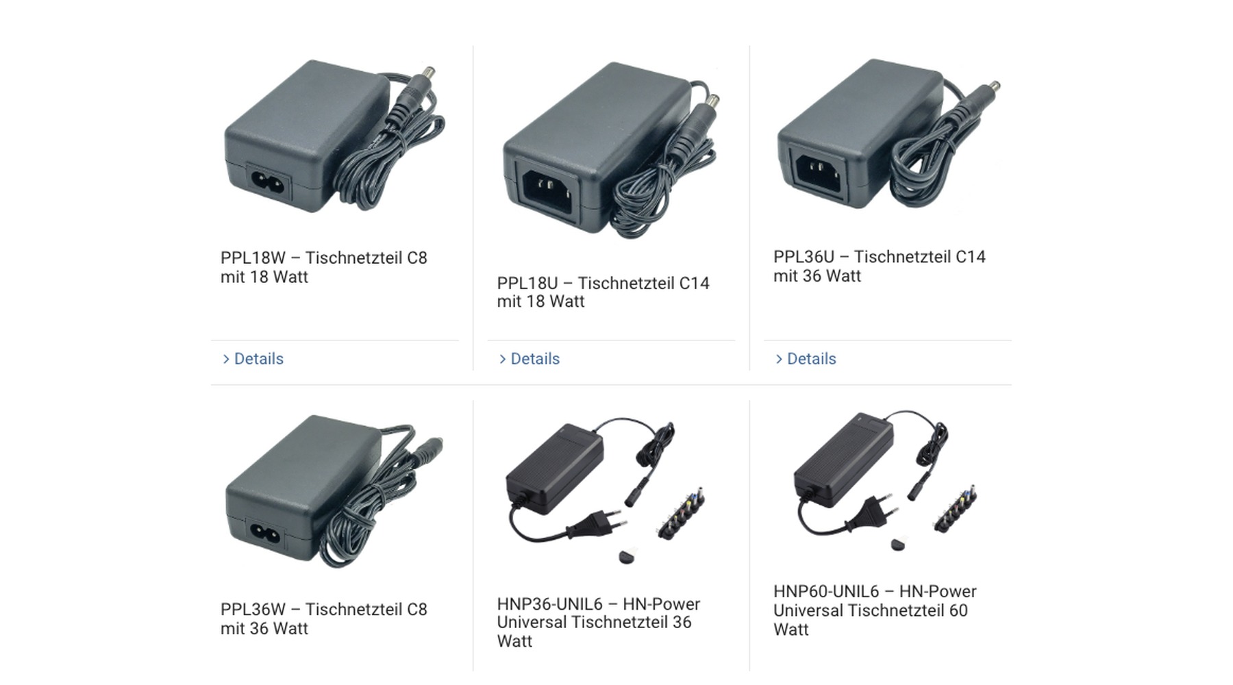 HN Electronic Shopify webshop with uniform desk power supply product images and audit results